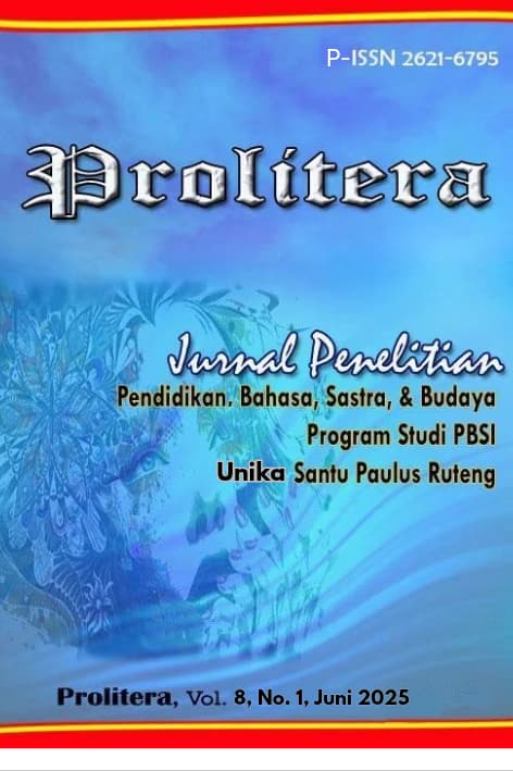 					View Vol. 8 No. 1 (2025): PROLITERA: Jurnal Penelitian Pendidikan, Bahasa, Sastra, dan Budaya
				